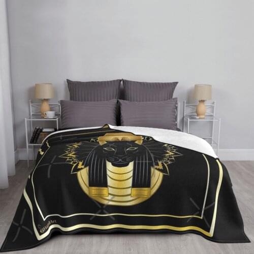 The Egyptian Goddess Sekhmet Throw Blanket Carpet Living Room Fluffy Plaid Cover Receiving Sofa Blanket Beach Towel Bed Blanket
