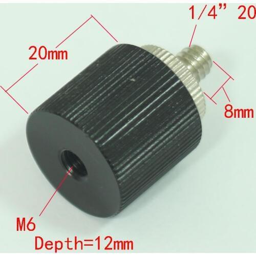 Full Metal 3 in one unit M6 female to 1/4"-20 male adaptor kit for camera tripod