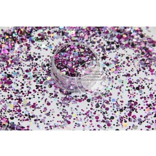 RL321-149 Mix Colors Dot shapes Glitter for nail art and DIY decoration