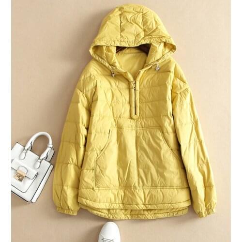 SEDUTMO Autumn Oversize Hoodies Duck Down Coat Women Long Warm Jackets Spring Pocket Casual Basic Parkas ED1619