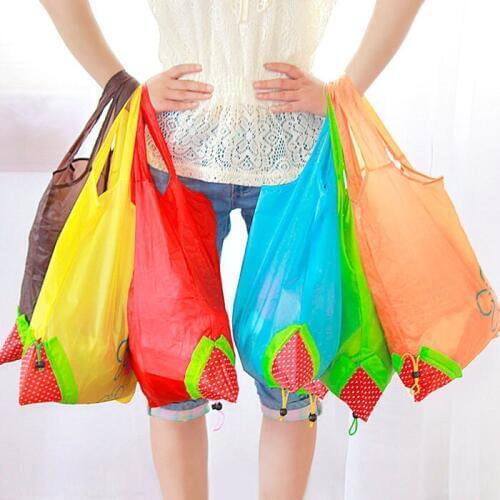 Strawberry Folding Reusable Storage Bag Recycling Use Shopping Bag