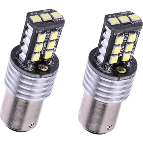 1 Pair 10W 15-SMD White 7506 1156 LED Bulbs for Car Backup Reverse Lights