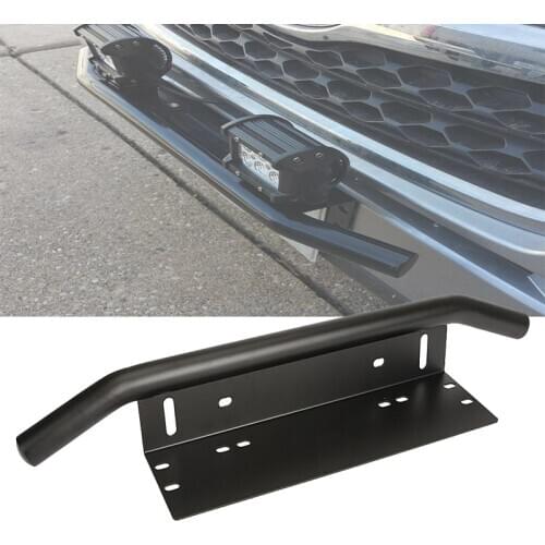 Universal Bull Bar Front Bumper License Plate Frame Log Light Mount Bracket SUV Truck Lamp Holder Off Road LED Work Light Bar