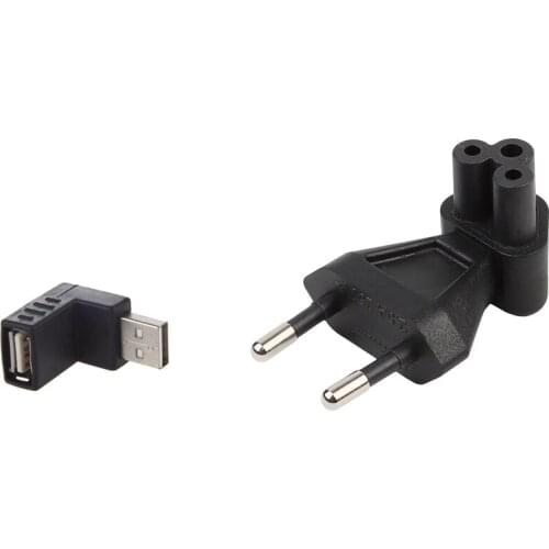 USB 2.0 Type Adapter Connector & 2-Pin Eu Male to Iec 320 C5 Female Ac Adapter 2.5A Fuse,Eu Industrial Power Converter