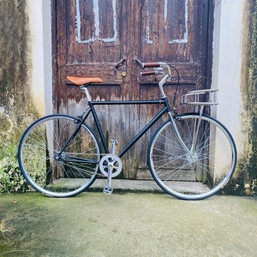 Fixie bike 52cm 700C Fixed Gear bike Track biycle Single speed road Bike black frame inlcude basket