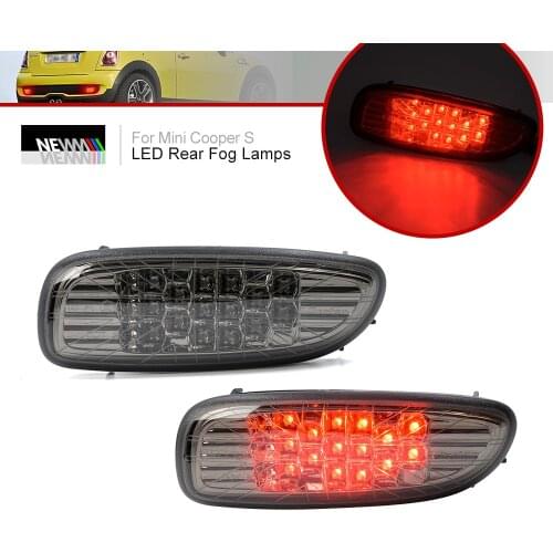 Fits For Mini John Cooper Works R56 R57 R58 R59 2006 2007 2008 2009 2010 2011 2012 2013 Smoked Red Led Rear Fog Lights