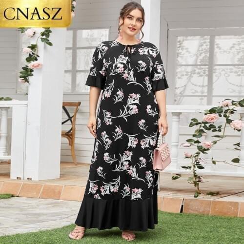 Robe Femme Hiver 2021 Free Shipping Women Dress Plus Size Vestido Dresses For Women O Neck Long Sleeve Printed Maxi Sundress