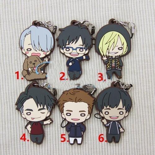 1pcs BL YURI ON ICE Yuri Plisetsky Victor Nikiforou Phichit J.J Keychain Phone Strap Pendant Keyring Llavero de Victor Fans