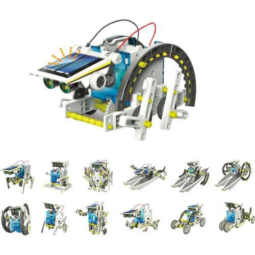13 In 1 Educational Solar Robot Kit Power DIY Assembled Toy Car Boat Animal Blocks Kids Toys Gift puzzle DIY assembled toys