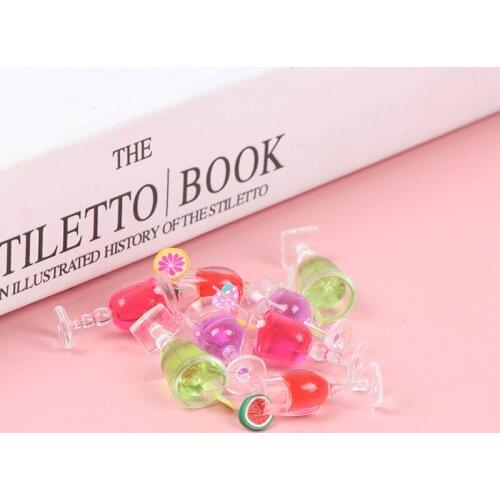 2/4pcs 1/6 Scale Dollhouse Miniature Food Fruit Drink Goblet Bottle for Doll house