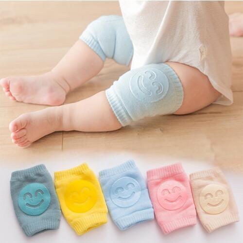1 Pair Knee Pads Non Slip Crawing Elbow Infants For Baby Kids Toddlers Accessory Smile Knee Protector Safety Leg Warmer Thicken
