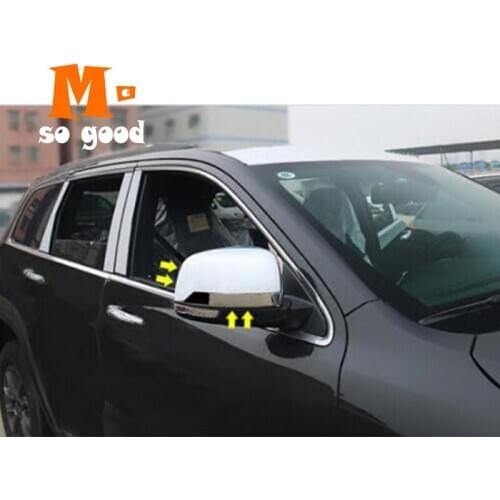 2014 For Jeep Grand Cherokee ABS Chrome Car Rearview Mirror Cover Trim Car Exterior Moulding Decoration Accessorie Sticker 2pcs