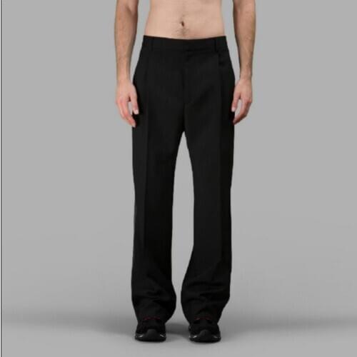 27-44 2020 New Mens Black Loose Wide Legs Pants Hair Stylist Fashion Personality Full Length Trousers Plus Size Singer Costumes