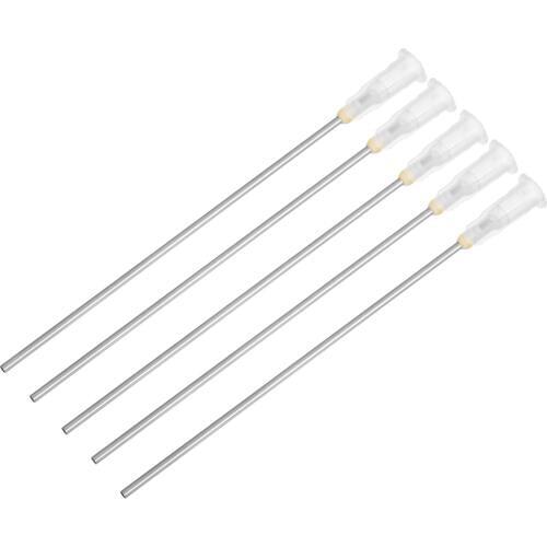 5pcs Plastic + Metal Material Syringe Needle Tips 100mm White Blunt Dispensing Needles For Mixing Liquid Ink Refilling