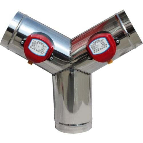 AC 220v AC110V DC12V DC24V stainless steel motorized ventilation register motorized valve Air Duct Valve OD51mm-150mm Y type