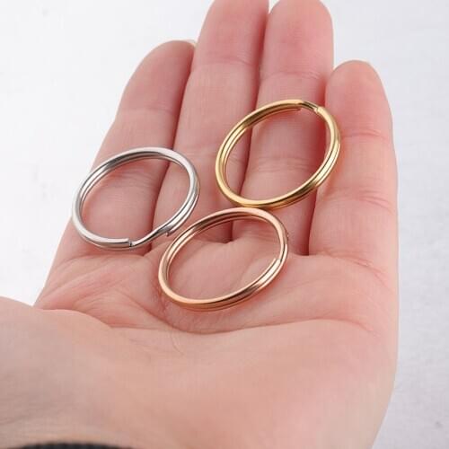 100% Stainless Steel Keyring 25mm Metal Split Key Rings Accessories Silver Color/Golden/Rose Golden Wholesale 20pcs
