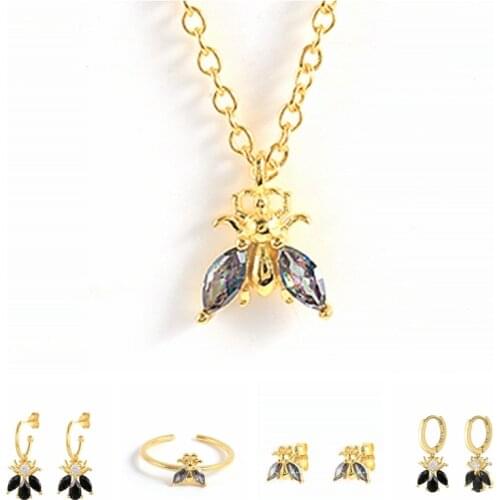 CANNER 925 Sterling Silver 2021 Trend Summer Bee Collection Gems Tiny Piercing Drop Animal Pendant Climber Clips Women Jewels