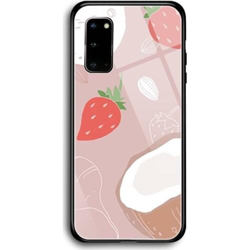 Cute fruit strawberry Phone Case Tempered Glass For Samsung S7 S8 S9 S10E S20 21 30 Plus ultra Note 8 9 10 Plus A7 2018