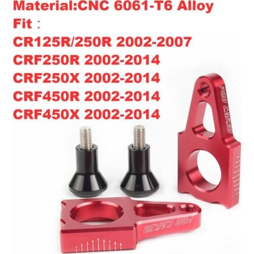 CNC Aluminum Rear Chain Adjuster Axle Blocks Wth Bike Stand For Honda CRF CR125 250R CRF250R 250X 450R 450X Dirt Bike Motocross