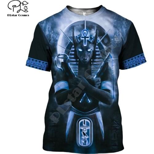 PLstar Cosmos Horus Ancient Horus Egyptian God Eye of Egypt Pharaoh Anubis face 3d Printed T-shirt Men for Women Streetwear tops