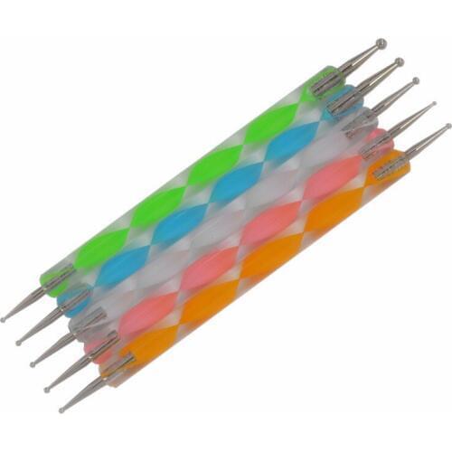 Pcs/Set 2 Way Dotting Marbleizing Painting Pen Tool Nail Art Dot Dotting Tool Nail Care + Free Shipping