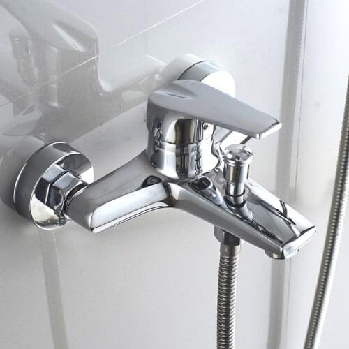 Brass bathroom shower faucet bathroom bath triple Open pure copper thickened hot and cold water faucet water heater accessories