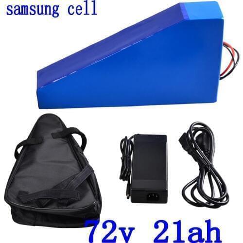 72v 2000w 3000w lithium battery 72v 21ah ebike battery 72v 21ah electric bicycle battery use samsung cell with 84V charger