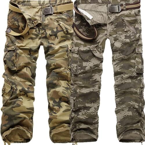 Male Overalls Casual Straight Trousers 28 ~ 40 2021 New Tactical Cargo Pants Military Men High Quality Camouflage Printed