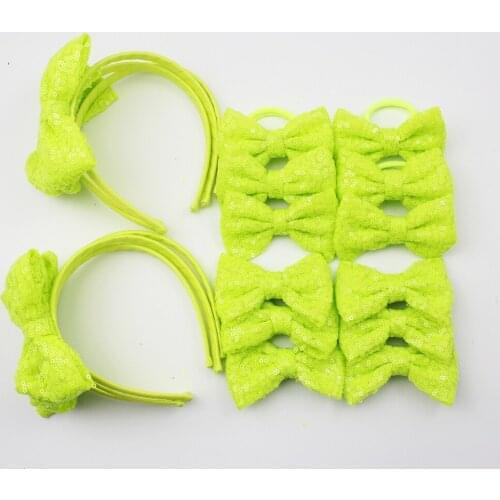 Neon Yellow Baby Girl Headbands with Bows,Toddler Headbands, Sequin Glitter Sparkle Baby Hair Bow,Children Cute Hair Band 55