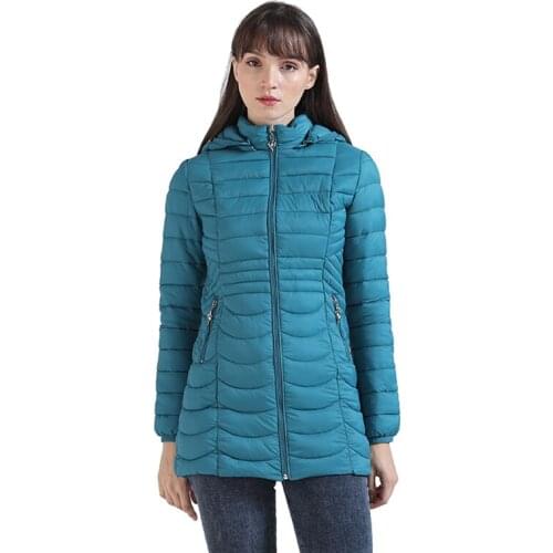 New Autumn Women Warm Portable Long Padded Jacket Parka With Detachable Hood Outdoor Ultralight Clothes Windproof Outwear