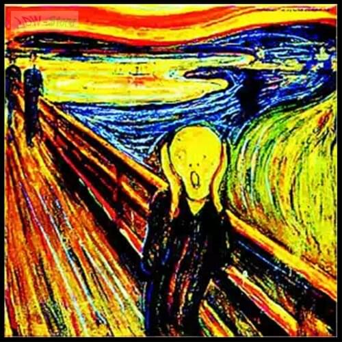 New design Munch Scream,5D DIY Diamond Painting Cross Stitch kit picture Gifts Round Diamond Embroidery mosaic Home Decor NEW949
