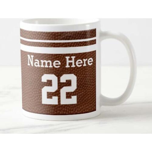 Personalized Football Team Mugs Nnme and Number Children Tea Cup Sweet Funny Mugs Cups for Girlfriend Boyfriend Novelty Valenti