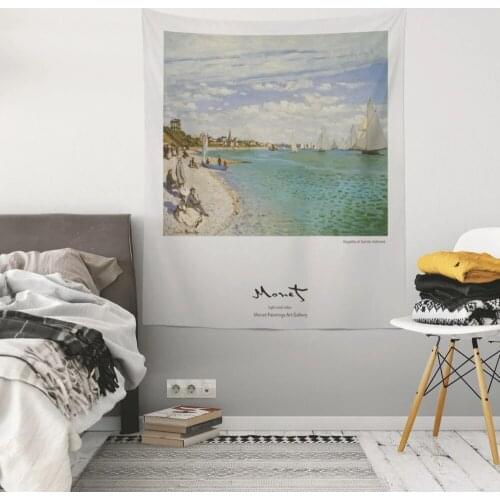 Monet Scenicoil painting Tapestry Wall Hanging Pattern Tapestry Abstract Painting Art Wall Hanging Blanket Livingroom Decor