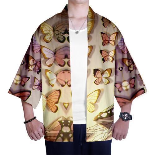 Popular Ghost Blade 3D kimono fashion Japanese style kimono comfortable Seven-point sleeve cardigan casual summer Demon Slayer