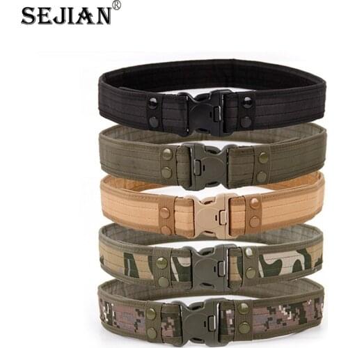 2021New Army Style Combat Belts Quick Release Tactical Belt Fashion Men Canvas Waistband Outdoor Hunting 8Colors Optional 130cm