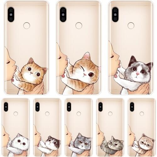 Silicone Phone Case For Pocophone F1 Xiaomi Redmi S2 6A 5 Plus 4A Kiss Cat Back Cover For Redmi Note 6 Pro 5A Prime 5 4 4X