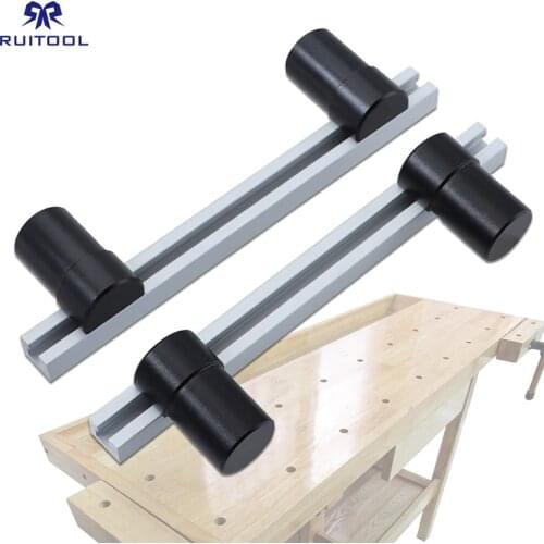 Woodworking Bench Dog Hole Baffle 20mm Aluminum Alloy Positioning Planing Stop Adjustable Limit Tenon Block for Work Table