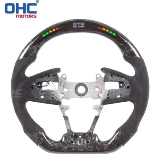 Real Forge Carbon Fiber LED Steering Wheel compatible for FC Si Type - R