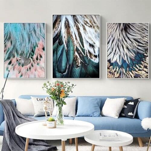 Triptych diamond embroidery Colorful Feather Paintings For Living Room Decor full diamond painting stitch cross mosaic picture