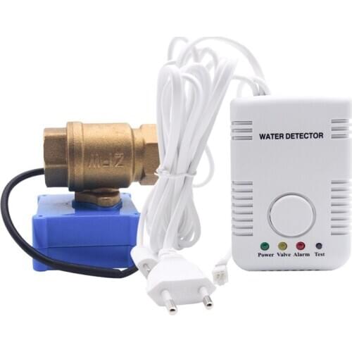 Home Smart Water Leak Detector with Automatic Water Shut Off Valve DN15 Water Flood Sensor Alert for Home Security Alarm System