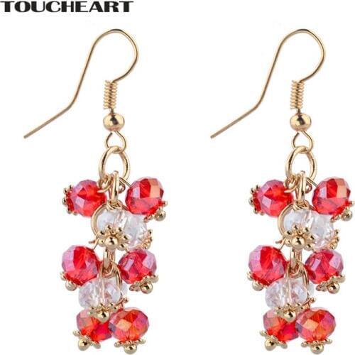 TOUCHEART Austrian Crystal Drop Earrings For Women girls Gold color Luxury Wedding Earings Fashion Jewelry wholesale SER140171