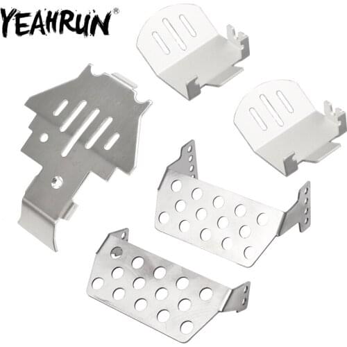YEAHRUN TRX4 Stainless Steel Chassis Armor Aluminum Axle Protector Skid Plate for TRAXXAS TRX-4 1/10 RC Crawler Car Upgrade Part