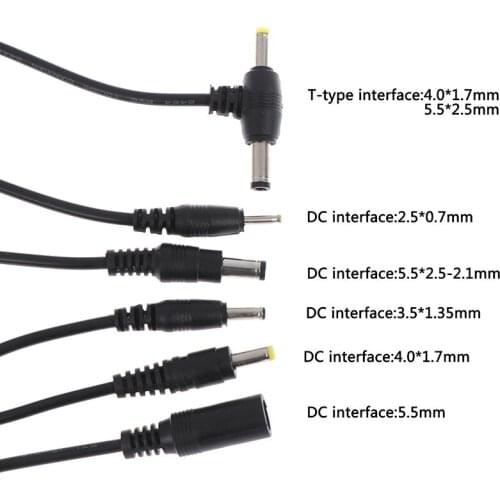 1Pcs Adapter Output Power Cord DC Male Plug with 100cm Cable 5.5*2.5/2.1 4.0*1.7 3.5*1.35 2.5*0.7mm