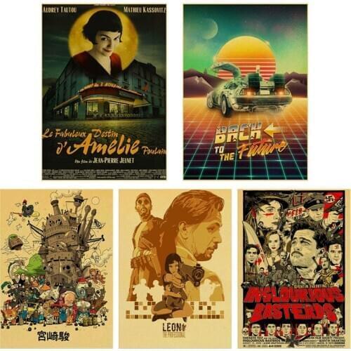 1 PC Vintage Kraft Paper Posters Popular Movie Art Stickers Home Decoration Retro Poster Bar Office Decor Anime Wall Painting