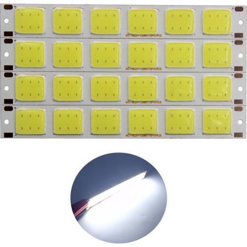 10pcs/lot 2018 new 129*17.5mm 6 grids flexible led cob strip bulb light cold white cob led strip source for diy 12V light