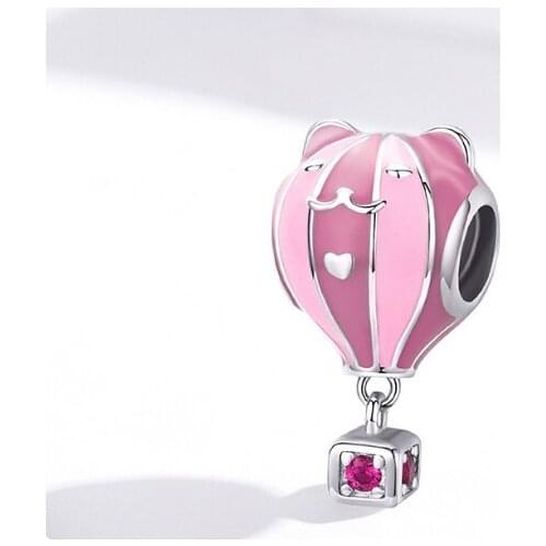 12pcs Genuine 925 Sterling Cute Cat Ear Pink Enamel Beads Charm fit Women Original Charms Bracelet