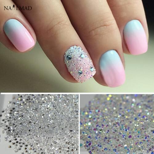1400pcs/bag 1.2mm Zircon Rhinestones Micro Conical Rhinestone Mini Nail Art Rhinestone Nail Decorations