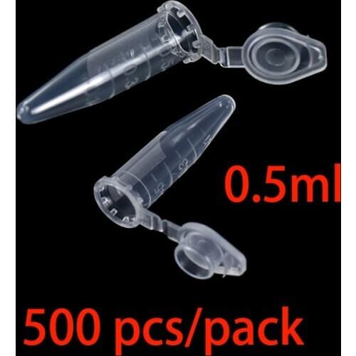 500PCS 0.5ml With Scale Lab Mini Plastic Test Tube Centrifuge Vial Clear Snap Cap Centrifuge Tubes Vial