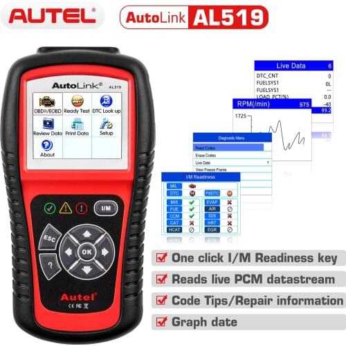 Autel AutoLink AL519 OBD2 Auto Scanner Diagnostic Tool OBD 2 Car Diagnostic Scanner Eobd Automotivo Automotriz Automotive T