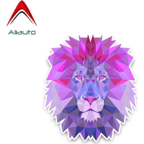 Aliauto Cartoon Car Sticker Purple Pink Artistic Lion Realistic Animal Accessories PVC Water Proof Cover Scratch Decals,9cm*11cm